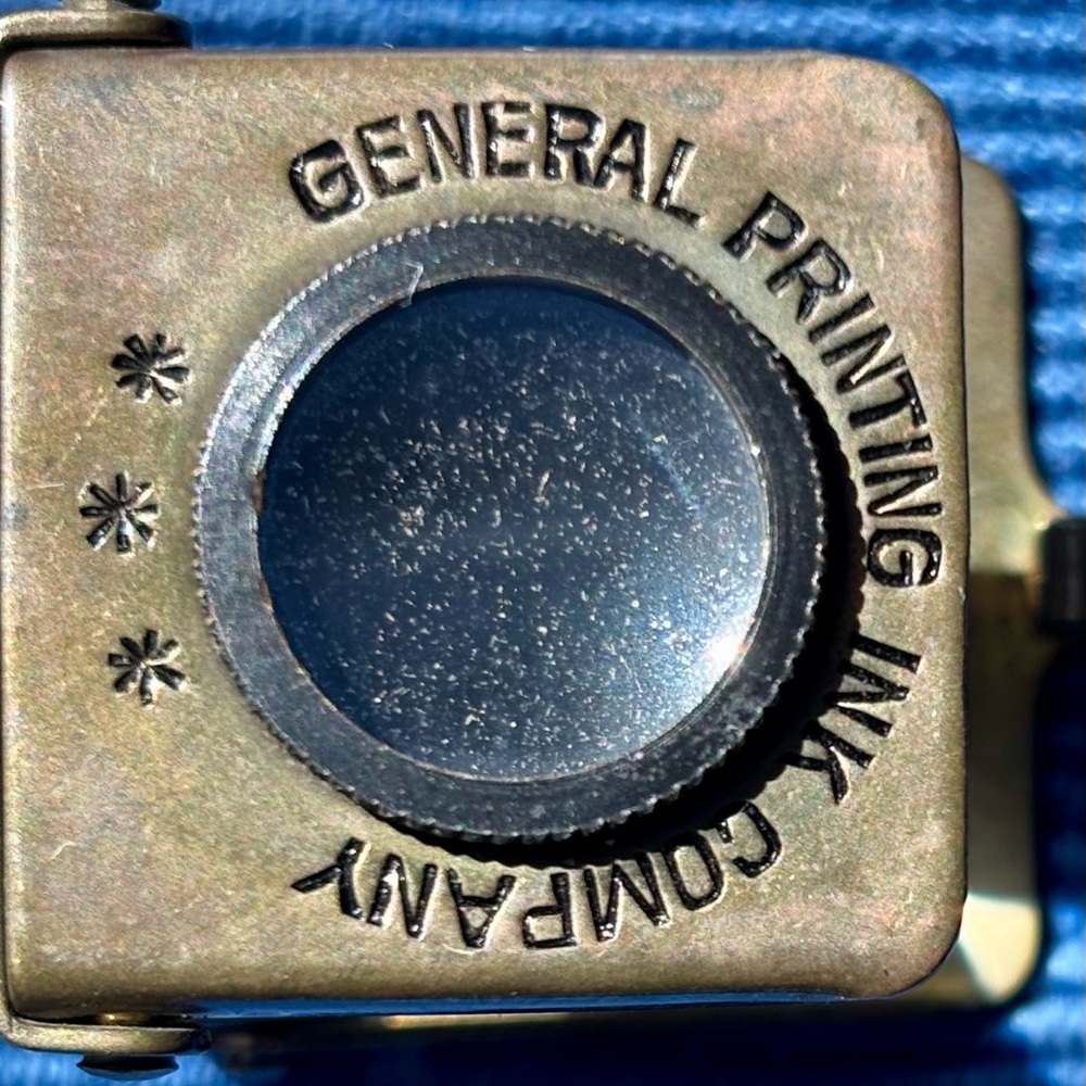 Vintage Brass General Printing Ink Company Magnifier Loupe Made in West Germany